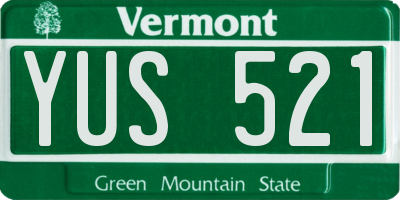 VT license plate YUS521