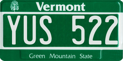 VT license plate YUS522