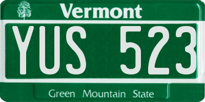 VT license plate YUS523