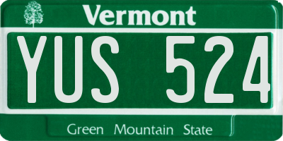 VT license plate YUS524