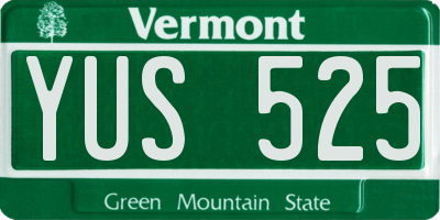 VT license plate YUS525