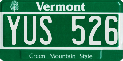 VT license plate YUS526