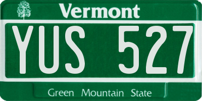 VT license plate YUS527