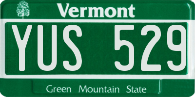 VT license plate YUS529