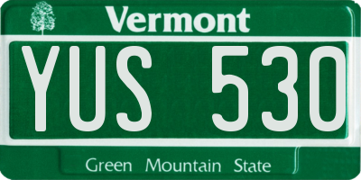 VT license plate YUS530