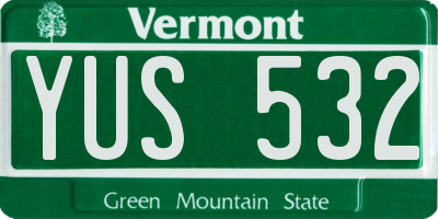 VT license plate YUS532
