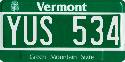 VT license plate YUS534
