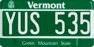 VT license plate YUS535