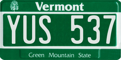 VT license plate YUS537