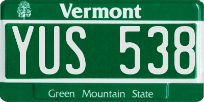 VT license plate YUS538