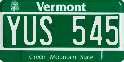 VT license plate YUS545