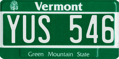 VT license plate YUS546
