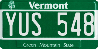 VT license plate YUS548