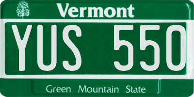 VT license plate YUS550