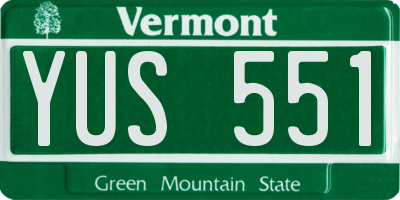 VT license plate YUS551