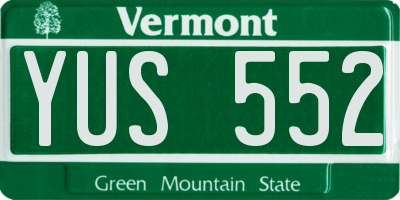 VT license plate YUS552