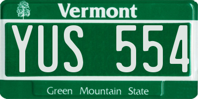 VT license plate YUS554