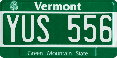 VT license plate YUS556