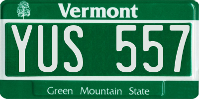 VT license plate YUS557