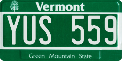 VT license plate YUS559