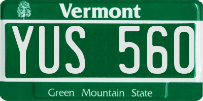 VT license plate YUS560