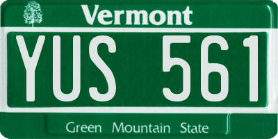 VT license plate YUS561
