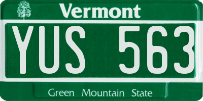 VT license plate YUS563