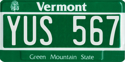 VT license plate YUS567
