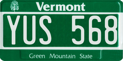 VT license plate YUS568