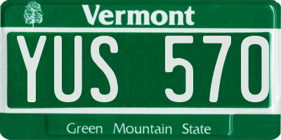 VT license plate YUS570