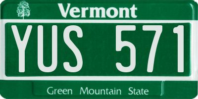 VT license plate YUS571