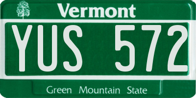 VT license plate YUS572