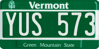 VT license plate YUS573