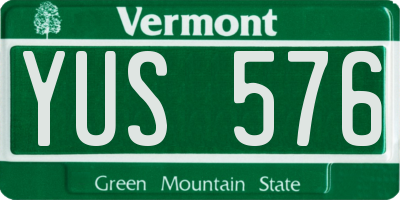 VT license plate YUS576