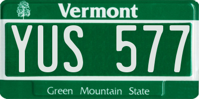 VT license plate YUS577