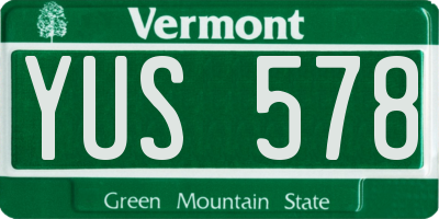 VT license plate YUS578
