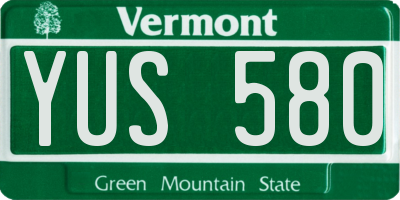 VT license plate YUS580