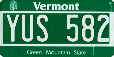 VT license plate YUS582