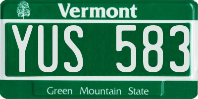 VT license plate YUS583