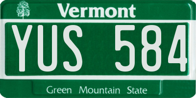 VT license plate YUS584
