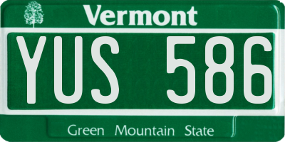 VT license plate YUS586