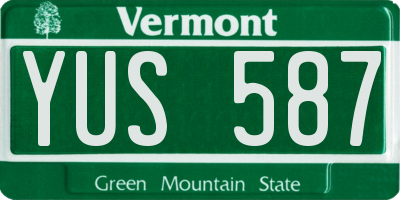 VT license plate YUS587