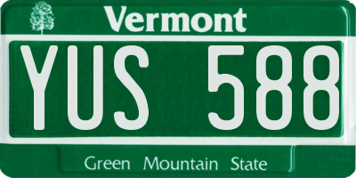 VT license plate YUS588