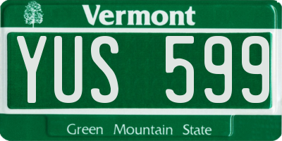 VT license plate YUS599