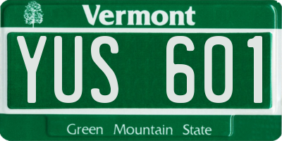 VT license plate YUS601
