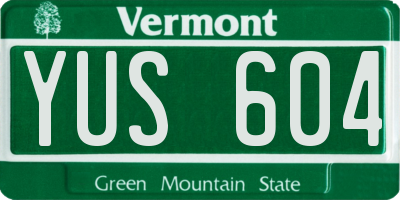 VT license plate YUS604