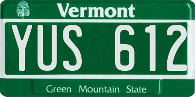 VT license plate YUS612