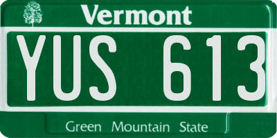 VT license plate YUS613