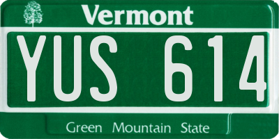 VT license plate YUS614