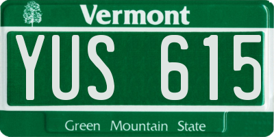 VT license plate YUS615